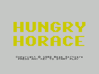 Hungry Horace title screen for ZX Spectrum